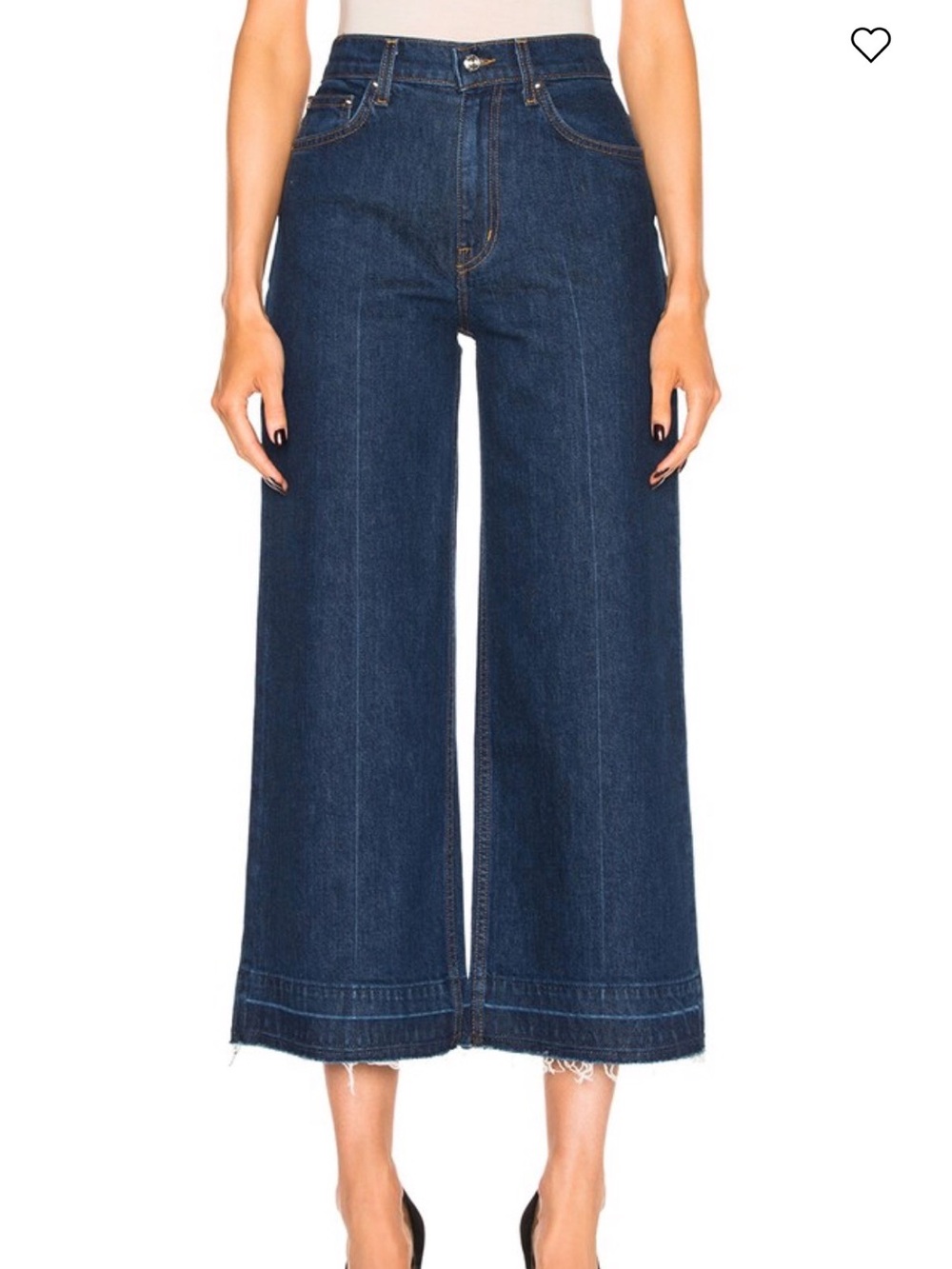 Derek Lam 10 Crosby Women's Blue Dark Wash High Rise Dylan Culotte Cropped Jeans